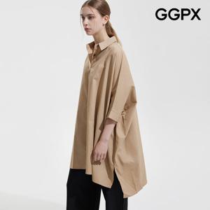 GGPX  루즈핏 7부 소매 버튼 롱 셔츠 (GP9SH056F)