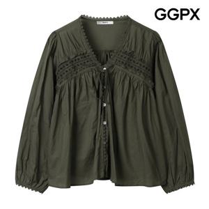 [지지피엑스]러블리 레이스 디테일 리본 블라우스 GP9SH062F