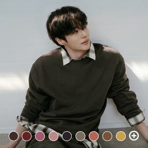 [지오다노]남성 겨울 기모 라운드넥 기본핏 솔리드 무지 면 맨투맨 티셔츠 025920