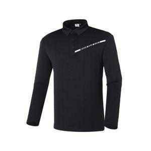 와이드앵글골프긴팔 KQJ WMU22244Z1 남성 CF 로투스 JQD 폴로 티셔츠 (Black)