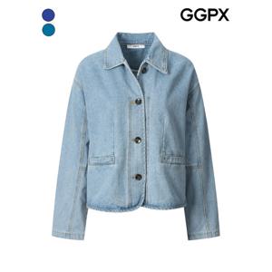[GGPX]싱글 카라 립포켓 데님 자켓 (GP9JK045F)