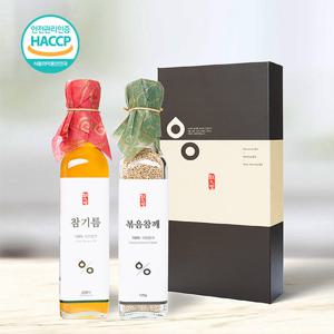[웰굿]국산 저온압착 참기름참깨 선물세트 3호(참기름,볶음참깨)