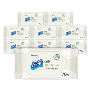 [유한킴벌리] 스카트 에코 물티슈 70매 리필형 10개