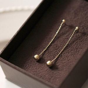 [알티피아]14k gold filled 스파클링라인볼 골드체인 귀걸이