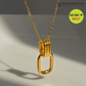 [한국금다이아몬드] 순금 펜던트 24K 금 할로우 더블 링크 클립 팬던트