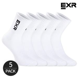 EXR 여성 로고포인트 스탠다드 중목양말 5P_BK