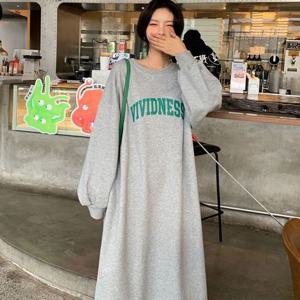 레니아 캐주얼 기모 롱 원피스 USD-231107