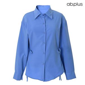 [ab.plus] 셔츠 카라 사이드 리본끈 블라우스 (LSY3MB33A)