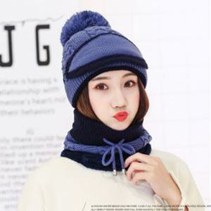 털모자 라엘 넥워머 털모자세트(로얄블루) / 니트마스크모자 방