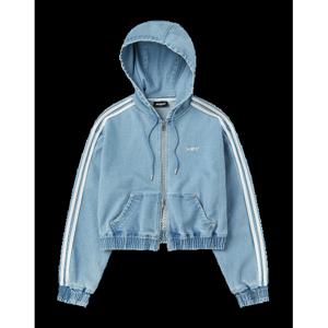 [널디] 우먼스 데님 후디 트랙 탑 PNEF24TR07 W S DENIM HOODIE TRACK TOP