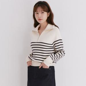 [로엠]스트라이프 반집업 스웨터(2colors)_RMKAE23RT3