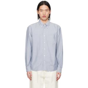 25 FW GANT 240 MULBERRY STREET 남성 블루 프린트 셔츠 241170M192006