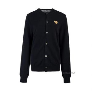[꼼데가르송] FW24 공용 하트 와펜 가디건 AX N049 051 1 BLACK