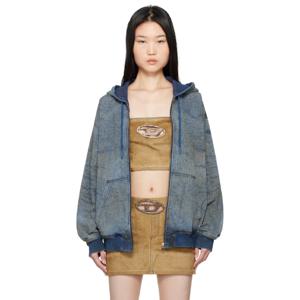 25 FW 디젤 여성 블루 하리 Fsf 데님 후드티 242001F097005