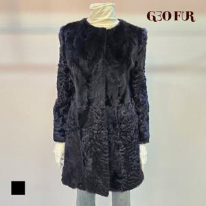 [GEO FUR] 천연모피 양털 라운드 네크 자켓_G304FHC0010