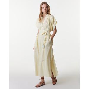 바네사브루노 24SS 클리어런스라이트옐로우 단색 스트랩 반팔 원피스 VIDR4E204Y1