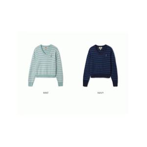 [후아유] 여성 스티브 스트라이프 V넥 스웨터 / Steve Stripe V-neck Sweater(F) WHKAF2354F