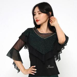 라틴댄스 LDT24700 펄V캉캉티 라인댄스 시즌 댄스 상의 댄스복