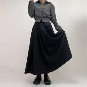 주문폭주(S~2XL)가을 뒷밴딩 찰랑 플리츠 A라인 맥시 롱 스커트 빅사이즈 오피스룩 하객룩