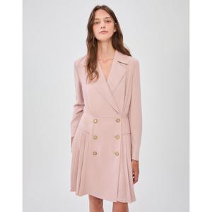 질스튜어트 뉴욕 여성 24FW 핑크 더블 버튼 플리츠 포인트 미니 원피스 JSDR4D400P2