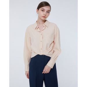 질스튜어트 뉴욕 여성 24SS 클리어런스코랄 카라넥 꼬임 포인트 린넨 블라우스 JSBL4B440C1
