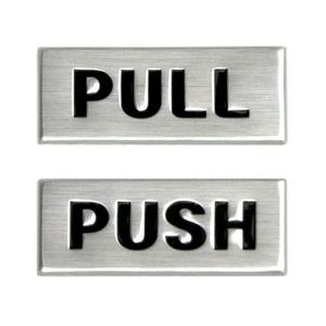 POP 아트사인 PULL PUSH 돔사인 3001 55x25x2개입표지판