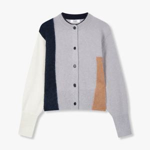 [톰보이] 라운드넥 컬러블럭 가디건 9105151105