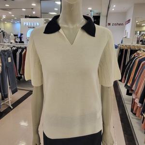 [BCBG] 비씨비지 여름24 배색에리 홀가먼트 니트 B4B3K405