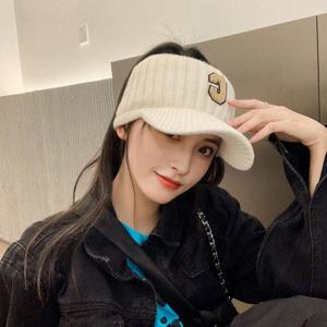 여성 푹신한 소재 따뜻한 기모 안감 니트 데일리 썬캡