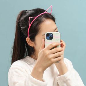 엔젤슈슈 반짝이 고양이 귀 헤어밴드 핑크 머리띠