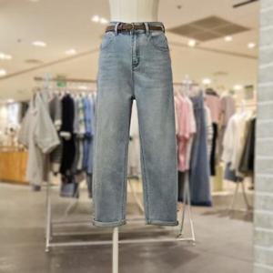 [레코브]  SB31E6DP526B_롤업 9부 배기핏 데님 팬츠