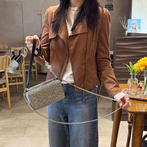 큐빅 크로스 백 미니 체인 숄더 파우치 큐빅숄더백