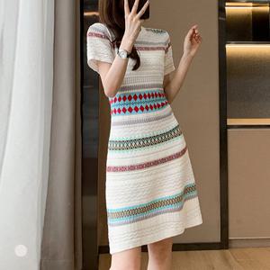 [카라]KARRA 솜브레로패턴니트원피스_A5M0513