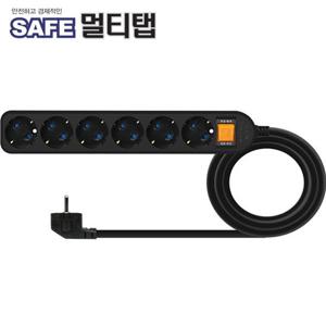 넷메이트 NM-SB630 SAFE 멀티탭 6구 접지 3m 블랙 강원전자