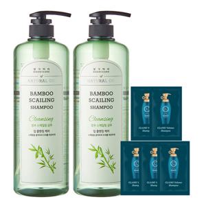 댕기머리 허벌 밤부 스케일링 샴푸 1000ml 2개+샴푸 5매