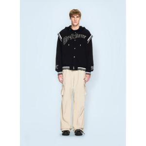 25 FW 오프화이트 남성 Fleece 00 Varsity Hooded Jacket ofw0160089blk