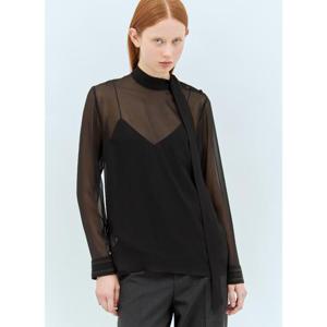 25 FW 구찌 여성 실크 조젯 블라우스  guc0257042blk