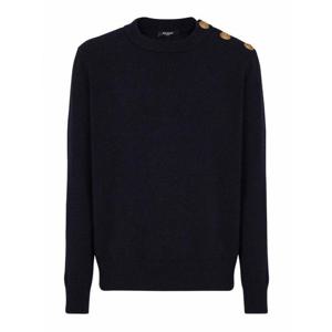 [BALMAIN] 라프리마 남성 크루 넥 EcoCashmere 점퍼 FH1KD010KI876AJ Blue /8