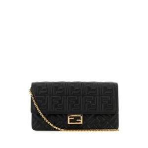 FENDI 블랙 나파 가죽 바게트 지갑 8M0498AAJD F0KUR