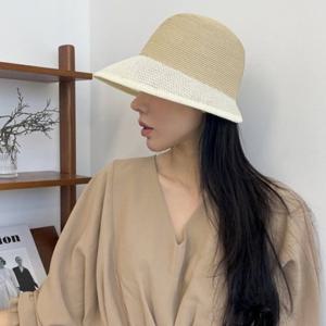 [애슬릿] 넓은챙 휴양지 밀짚 라탄 페도라 모자 버킷햇
