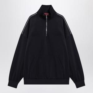 구찌 테크니컬 저지 집 칼라 맨투맨 833488XJHEK Blue