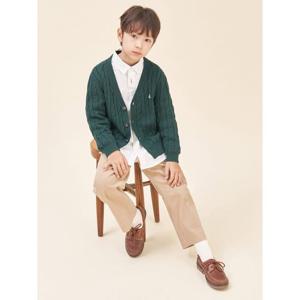 [빈폴키즈] [Essential] 면 케이블 카디건  그린 (BI585AUE1M)