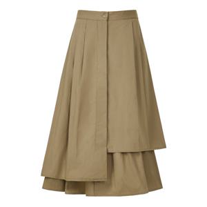 FOCUS  언발란스 투 핀턱 코튼 스커트 PBVFF5F1SK8060