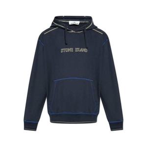 라프리마 스톤아일랜드 60678 브러쉬드 코튼 플리스 후드 Sweatshirt Oversized 핏 후드티
