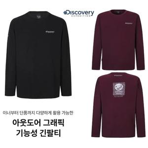 [디스커버리] 2025F W 가을 아웃도어 그래픽 기능 긴팔티 DXRL25054