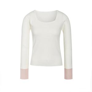 [제이제이 지고트]데일리 스퀘어넥 소매 배색 니트 GRAN1PO101