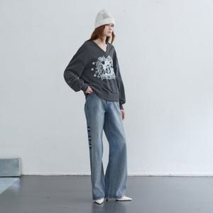 [에고이스트][BLUE LABEL] 스터프 포인트 세미와이드 데님 팬츠 ER3ODP01