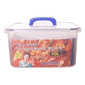쿨맥시2직사각11호(10L) 밀폐용기 김치통 핸들형 플라스틱 냉장고