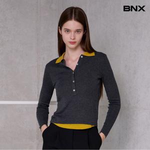 [BNX]카라넥 배색 긴팔 니트 (BX3KP009L0)
