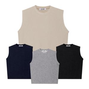 [모로엠] 남성 국내제작 리브드 크루넥 니트 조끼 5C-VEA-Q022